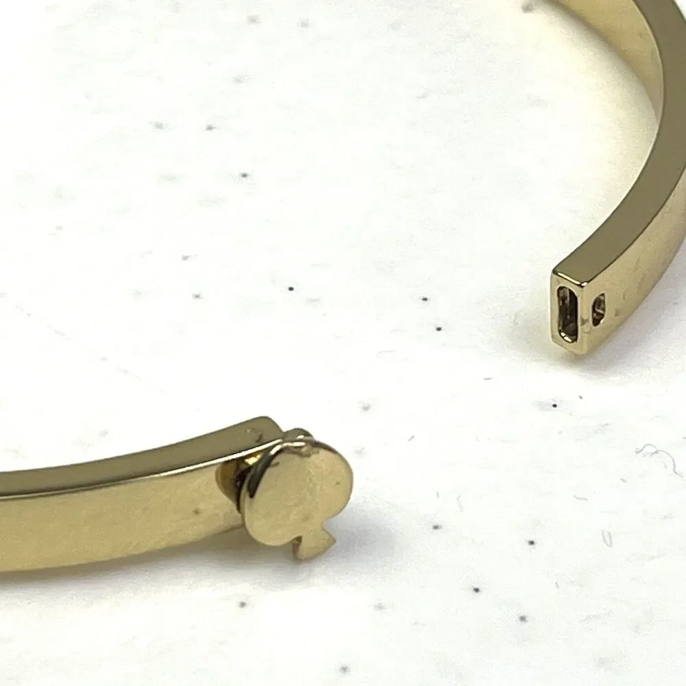 Kate Spade Bracelet Gold Heritage Spade Flower Hinged Bangle with Bag - Picture 6 of 8